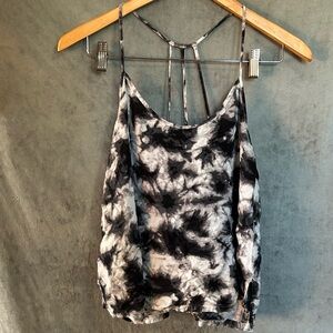 No Boundaries Black and White Tie-Dye Camisole